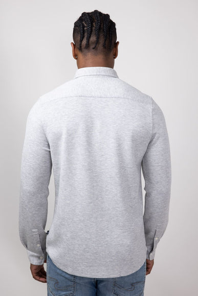 Civil Society Nick Model Knit Button Up Shirt for Men in Heather Gray