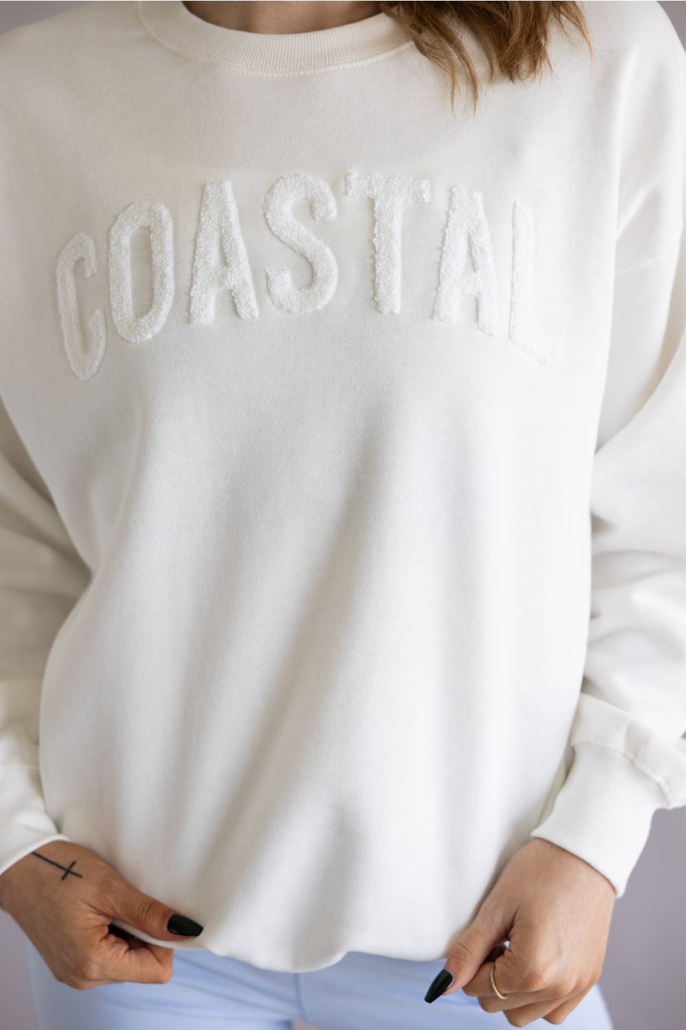 Coastal Fleece Sweatshirt for Women in White