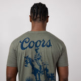 Coors Lone Cowboy T-Shirt for Men in Green