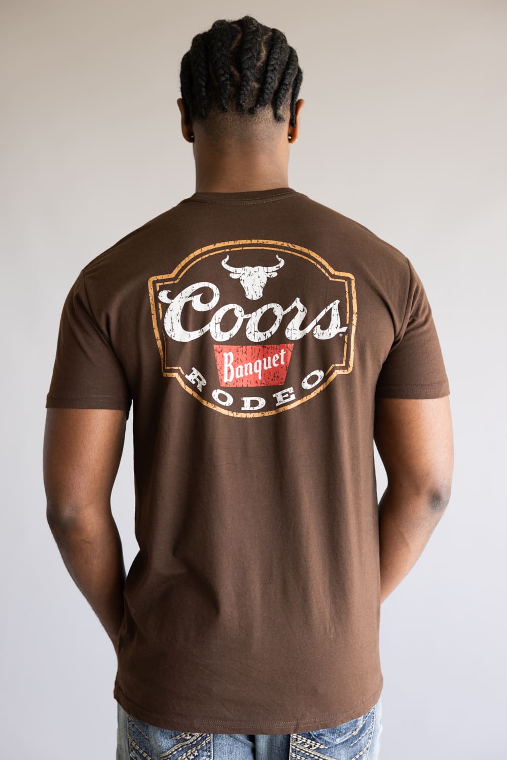 Coors Rodeo Steer Head T-Shirt for Men in Brown