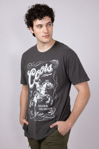 Coors Saddle Rodeo T-Shirt for Men in Grey