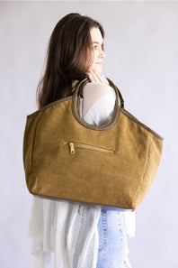 Corduroy Hobo Bag for Women in Taupe