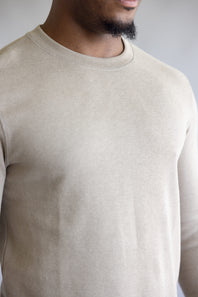 Denim & Flower Knit Crew Tee for Men in Stone