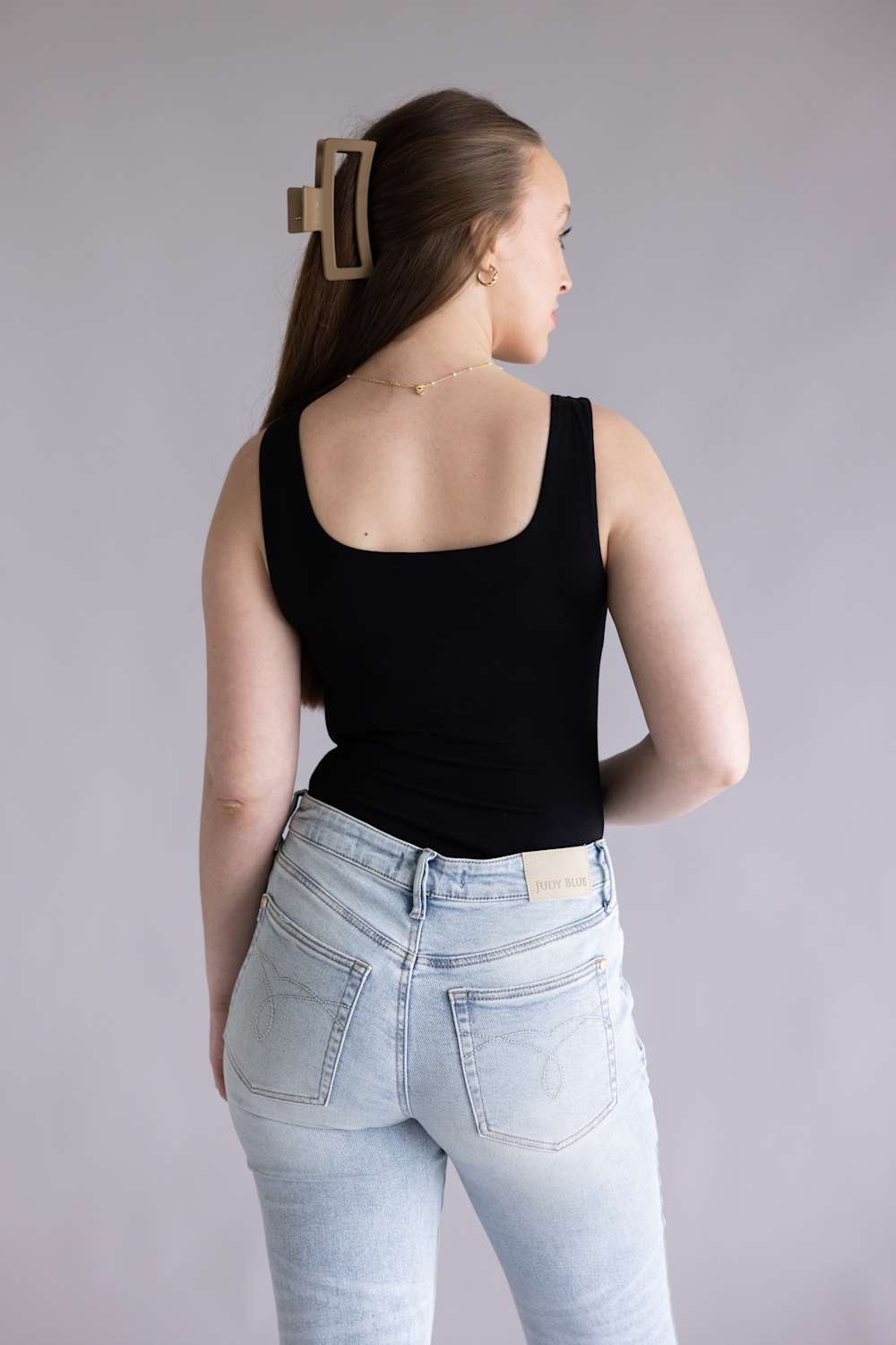 Final Touch Double Layer Tank Top for Women in Black