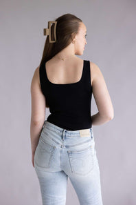 Final Touch Double Layer Tank Top for Women in Black
