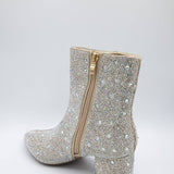 De Blossom Shoes Nori Rhinestone Booties for Women in Nude