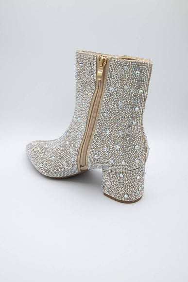 De Blossom Shoes Nori Rhinestone Booties for Women in Nude
