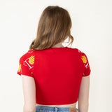 French Fry Crop Top for Women in Red