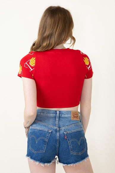 French Fry Crop Top for Women in Red