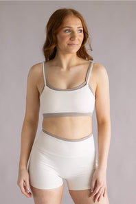 Double Layer Sports Bra for Women in Cream Combo