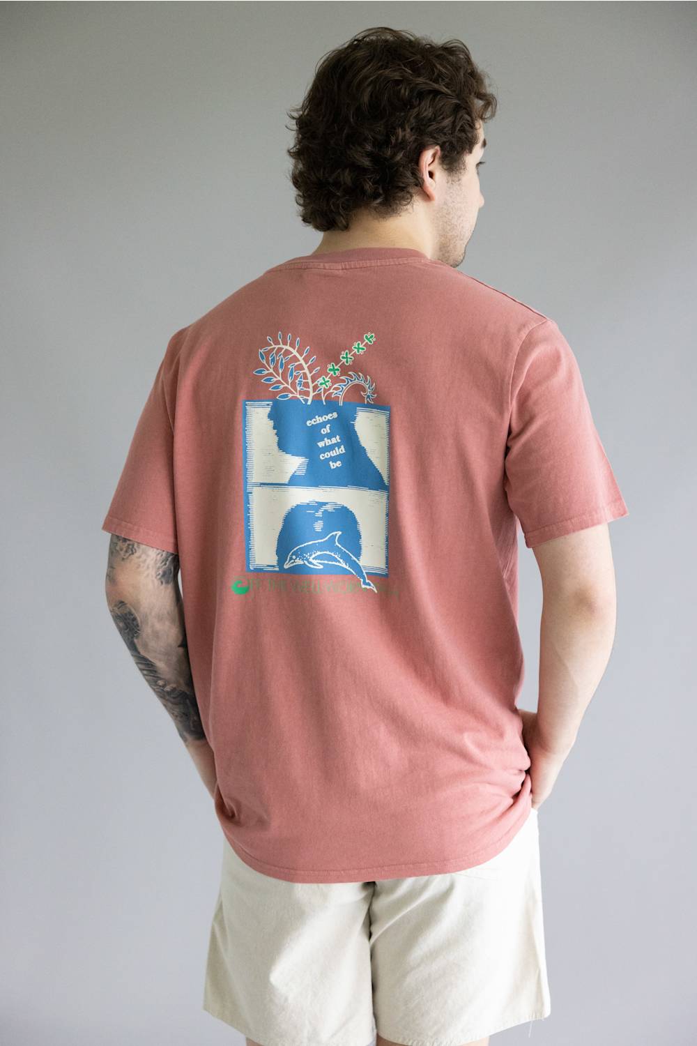 Rhythm Echoes Vintage T-Shirt for Men in Dusty Rose