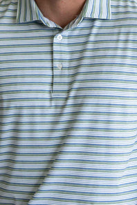 1897 Legends Striped Polo for Men in Green Blue