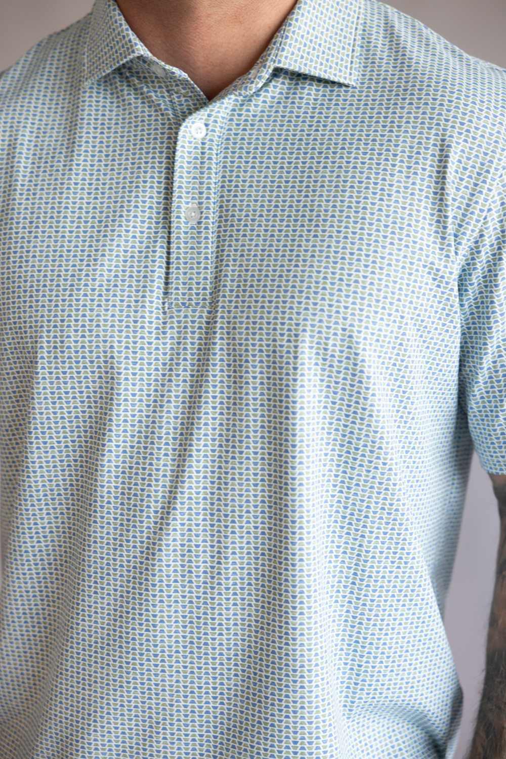 1897 Legends Geo Polo for Men in Olive Blue