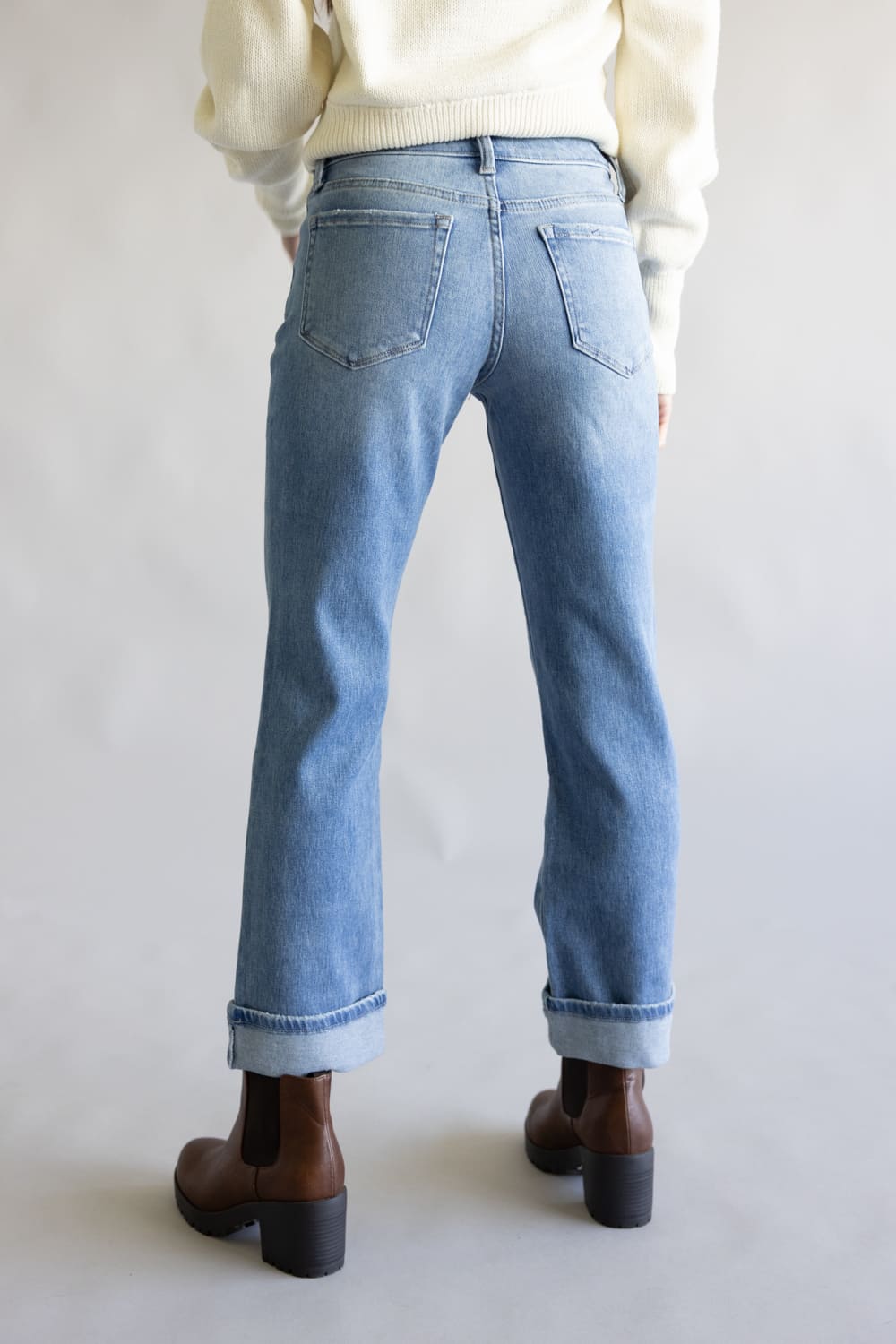 Flying Monkey High Rise Crop Straight Leg Jeans for Women