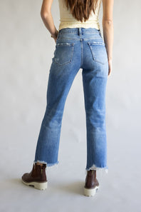Flying Monkey High Rise Crop Straight Jeans for Women 