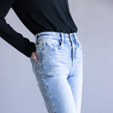Flying Monkey High-Rise Frayed Wide Leg Jeans for Women