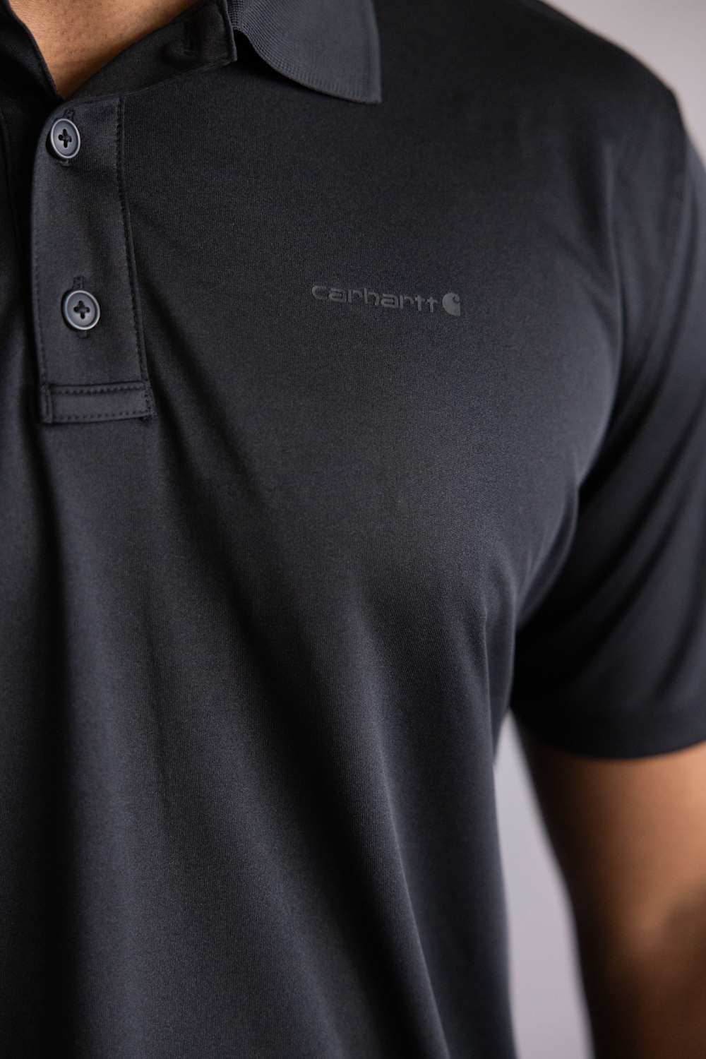 Carhartt Force Sun Defender Polo for Men in Black | 106901-N04