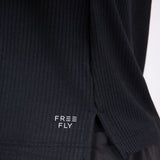 Free Fly Ribbed Bamboo Long Sleeve Shirt for Women in Black
