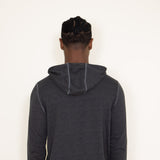 Flag and Anthem Abington Slub Henley Lightweight Hoodie for Men in Grey