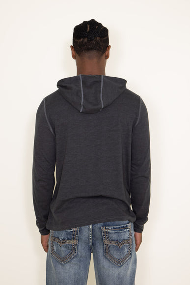 Flag and Anthem Abington Slub Henley Lightweight Hoodie for Men in Grey
