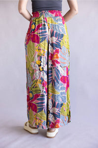 Floral Beach Pants for Women in Pink Multi