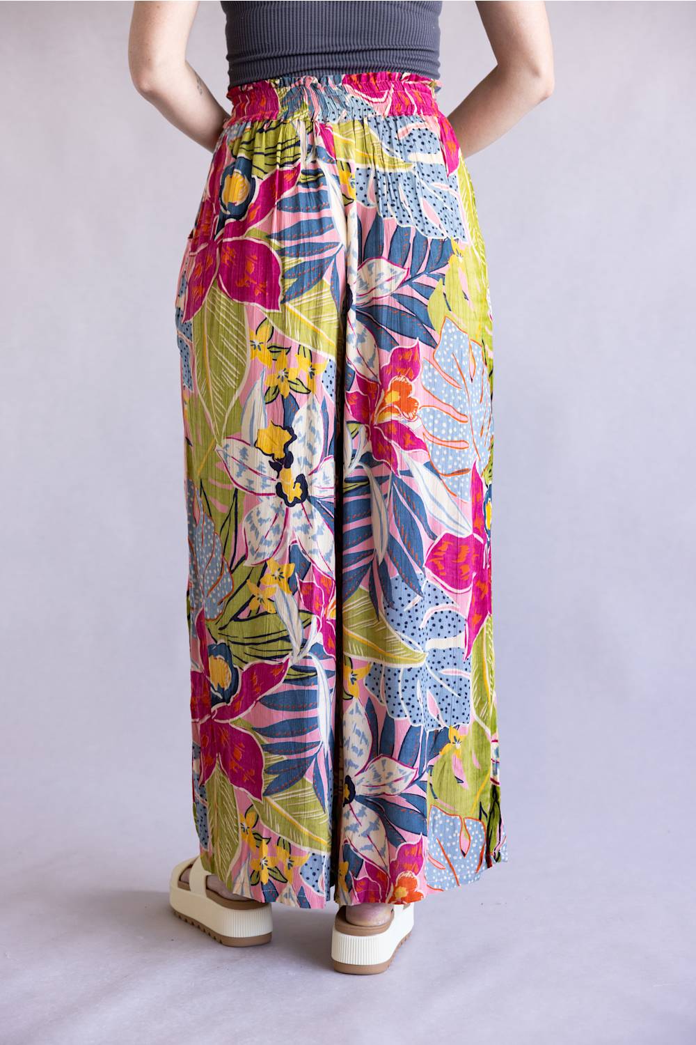 Floral Beach Pants for Women in Pink Multi