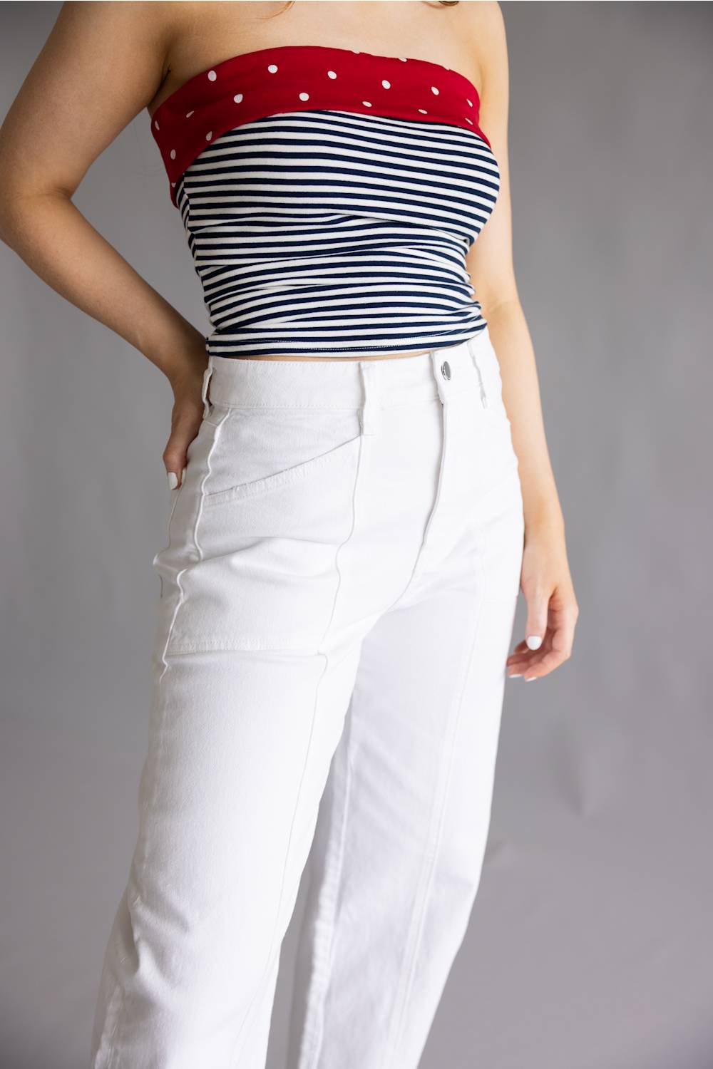Flying Monkey High Rise Barrel Jeans for Women in White