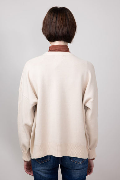 Football Mom Sweater for Women in Cream/Light Brown