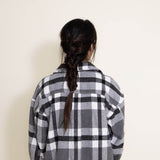 Plaid Shacket for Women in Grey
