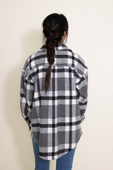 Plaid Shacket for Women in Grey