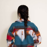 Polar Fleece Shacket for Women in Red Aztec