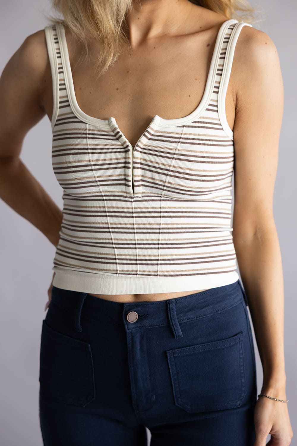 Free People Intimately Striped Simply Soft Cami for Women in Canyon Sunset