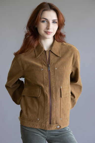Free People We The Free Blair Vegan Suede Jacket for Women in Caramel Cafe