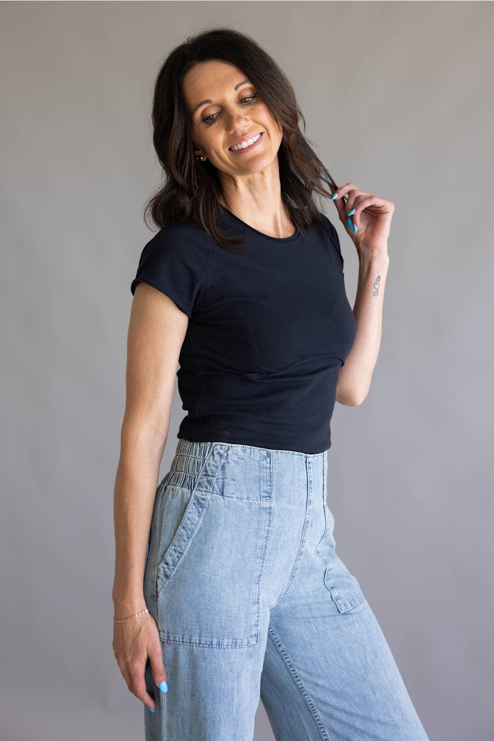 Free People We The Free Protagonist Top for Women in Black