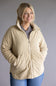Garment Washed Quilted Jacket for Women in Beige