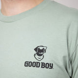 Good Boy Fetch Dog T-Shirt for Men in Sage