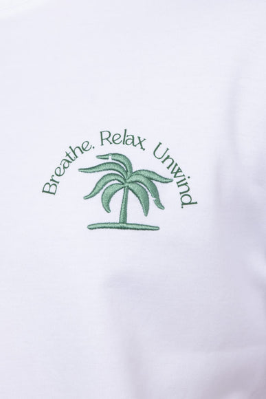 Green Palm Tree T-Shirt for Men in Off White