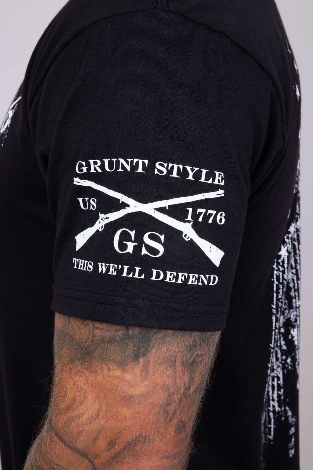 Grunt Style 1776 Flag T-Shirt for Men in Black