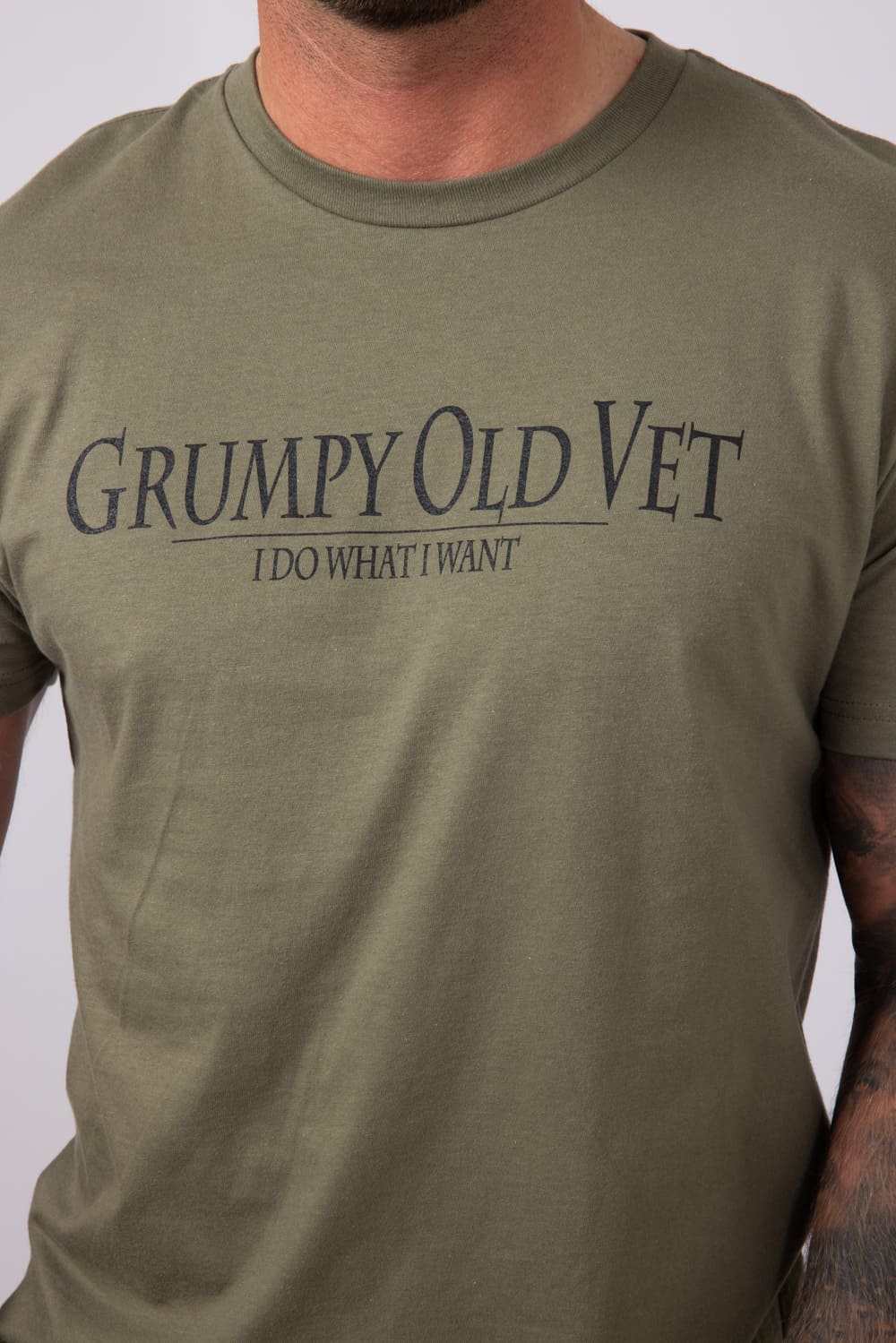 Grunt Style Grumpy Old Vet T-Shirt for Men in Green