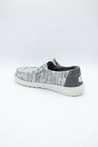 HEYDUDE Womens Wendy Knit Shimmer Shoes in Light Grey