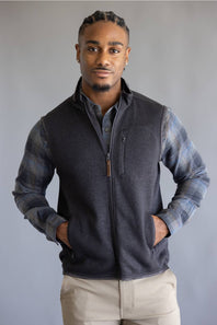 Hallstatt Sweater Vest for Men in Charcoal