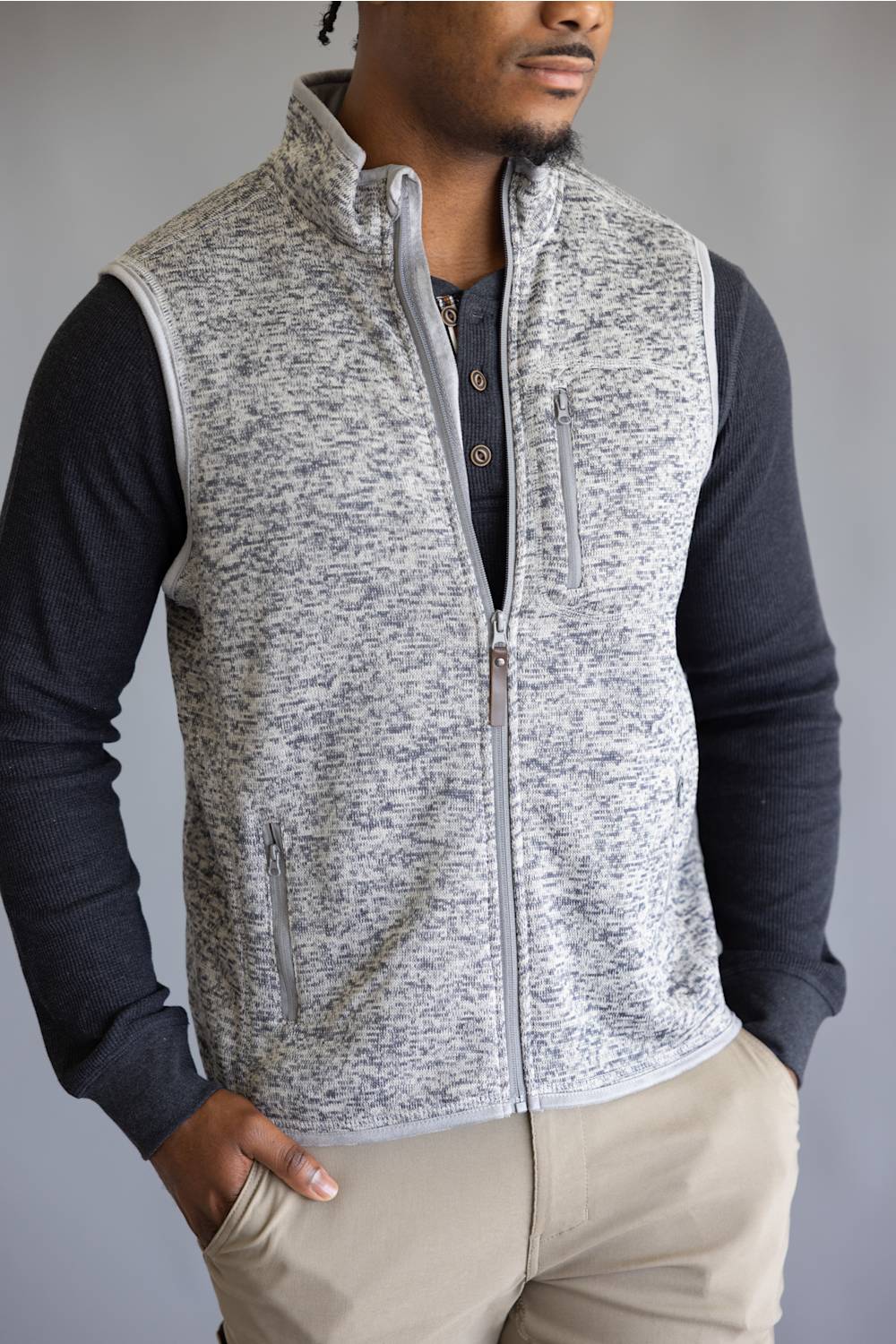 Hallstatt Sweater Vest for Men in Heather Grey