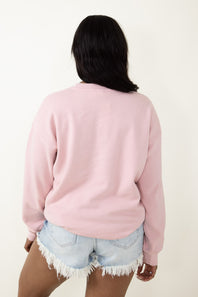 Hampton Embroidery Sweatshirt for Women in Pink