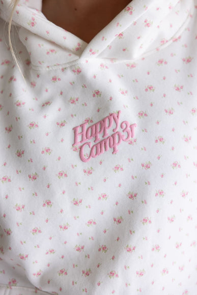 Happy Camp3r Garden Confetti Puff Series Hoodie for Women in White