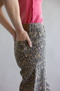Hidden High-Rise Ella Wide Straight Leg Jeans for Women in Cheetah
