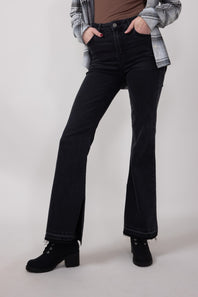 Hidden High Rise Let Out Happi Flare Jeans for Women in Black