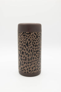 Hydrojug 12 oz Slim Can Cooler in Brown Leopard
