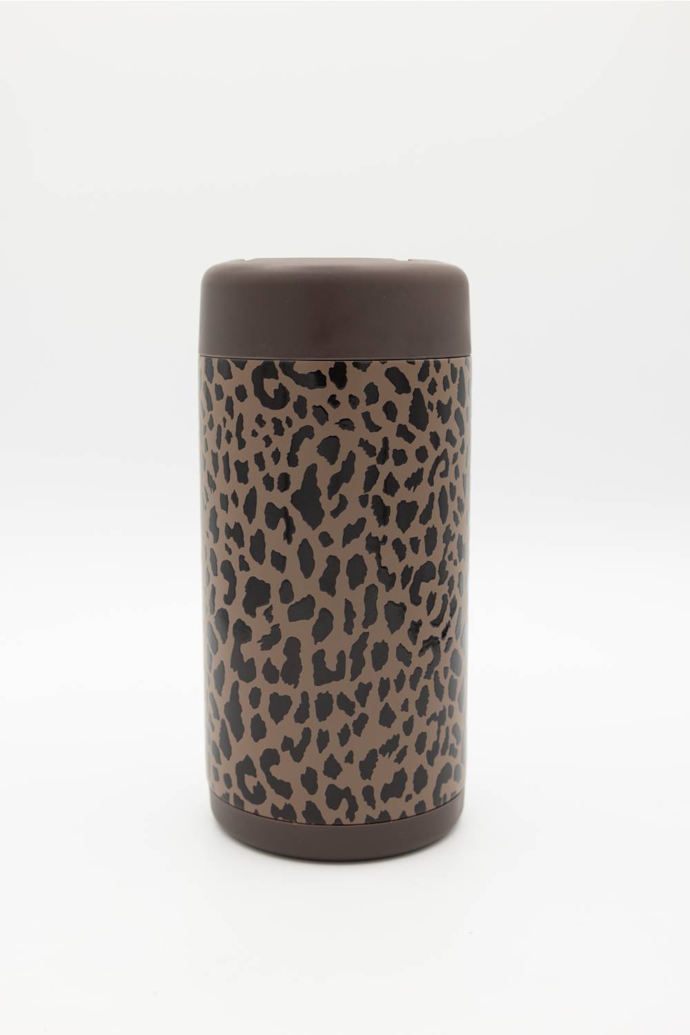 Hydrojug 12 oz Slim Can Cooler in Brown Leopard
