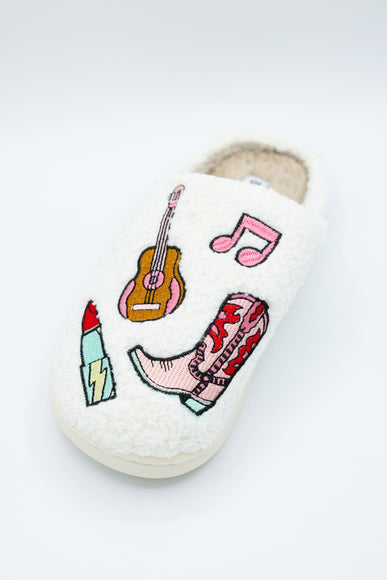 In My Cozy Era Patch Slippers for Women in White