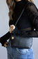 Leather Mini Crossbody Purse for Women in Black 